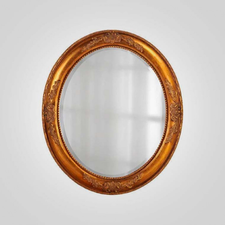 Круглое зеркало “ENTRAD”, багет цвет золото,  75х65 см