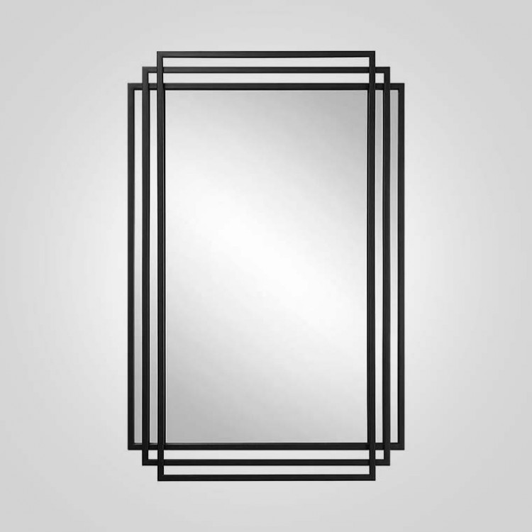 Прямоугольное зеркало “FIRKANT”, рама цвет черный, 94х61 см