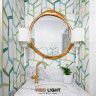 Зеркало в золотой раме “FJORD” в ванной комнате