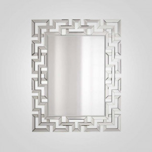 Прямоугольное зеркало “GADE”, рама цвет серебро из МДФ, 115х90 см