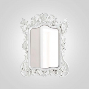 Зеркало в белой раме “ROD” с элементами декора