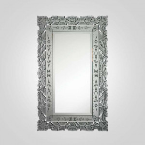 Дизайнерское зеркало “GLANS”, багет цвет серебро, 128х80 см