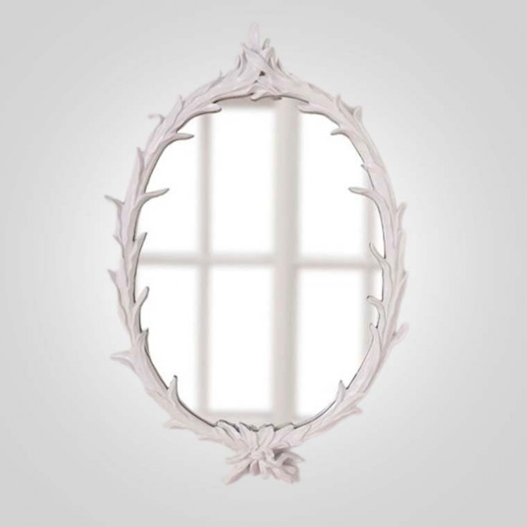 Овальное зеркало в белой раме “UENDELIGHED”