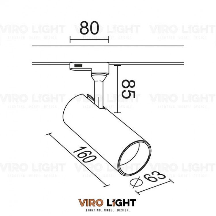 Трековый светильник VL-31887 BK