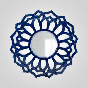 Синее дизайнерское зеркало “VORTEX”