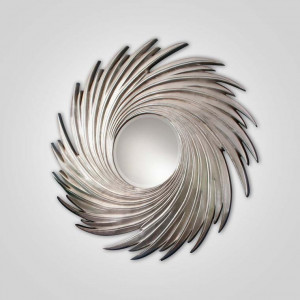 Дизайнерское зеркало “BOBLEBAD” цвет серебро, диаметр 98 см