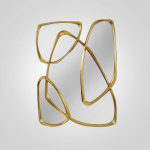 Зеркало в дизайнерском стиле “DROPS”, рама цвет золото, 120х89 см