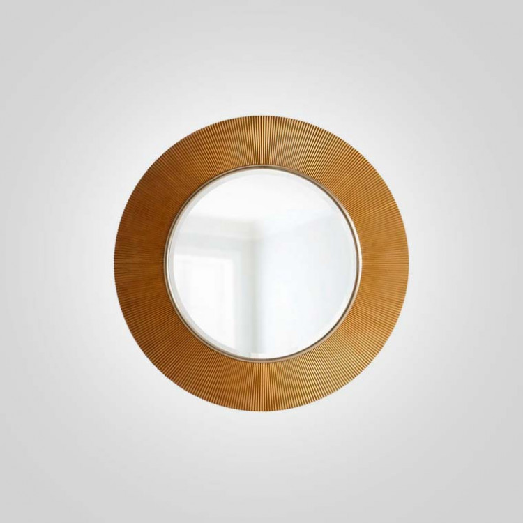 Круглое зеркало в золотой раме “LIGHED”
